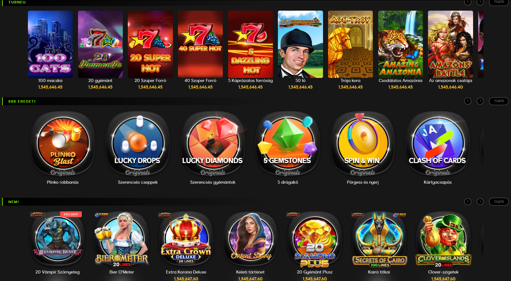 888 casino Nyerőgépek